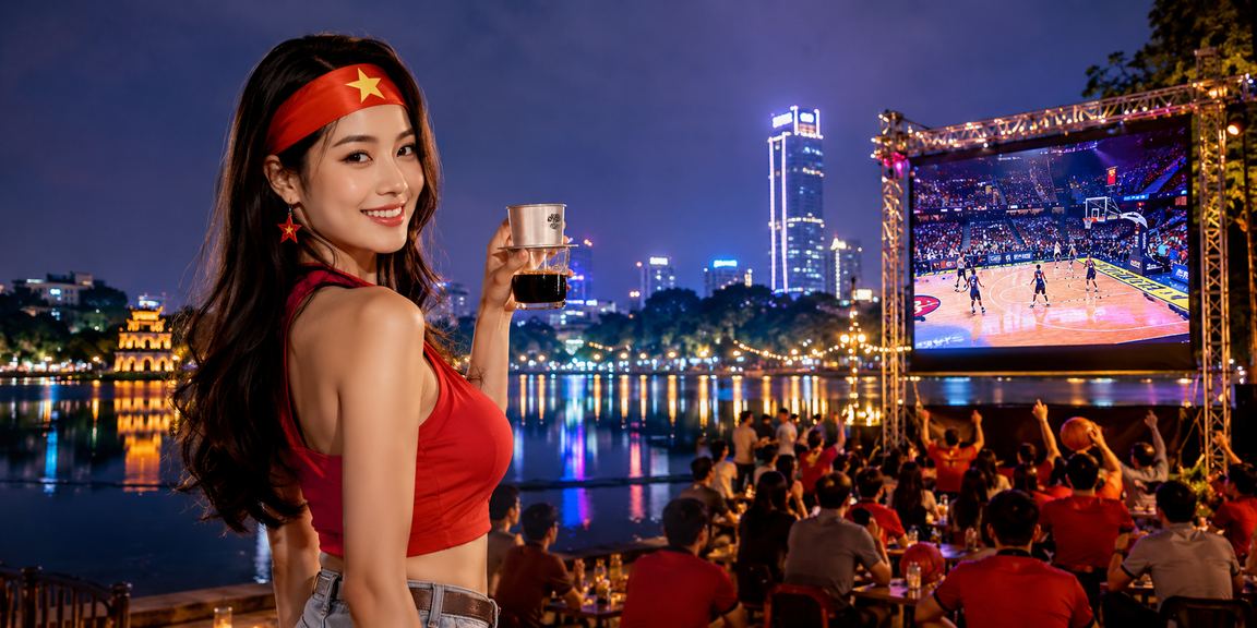Nhóm bạn trẻ tại Hà Nội thảo luận phân tích kèo thể thao tại quán cà phê