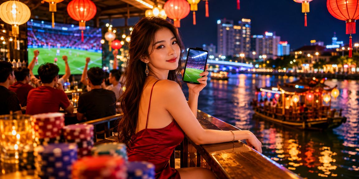 Người dùng Hà Nội đặt cược bóng đá buổi tối dưới ánh đèn lồng