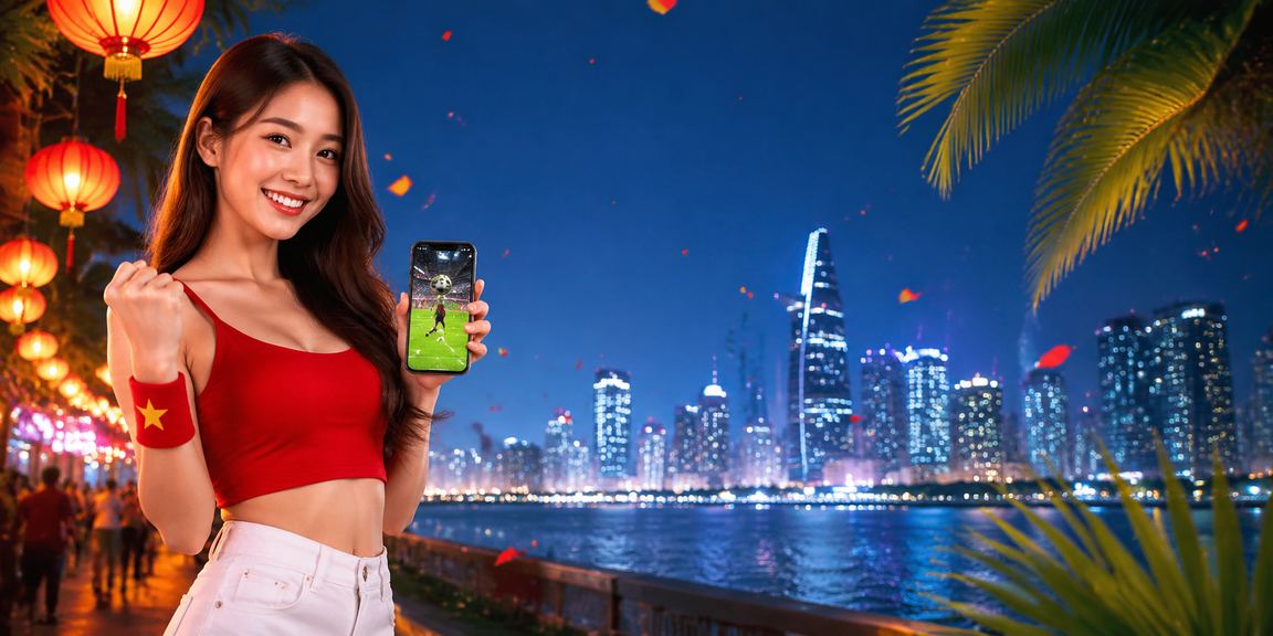 Cảnh đêm khuya tại TP. Hồ Chí Minh với người dùng theo dõi kèo esports trên điện thoại